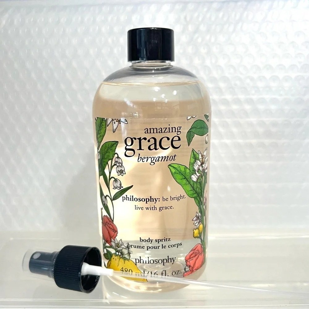 NEW Philosophy Amazing Grace Bergamot Body Spritz Body Spray 16 fl oz W/ Sprayer